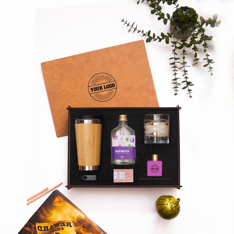 Ahşap Kutulu Hediye Seti 3626-8